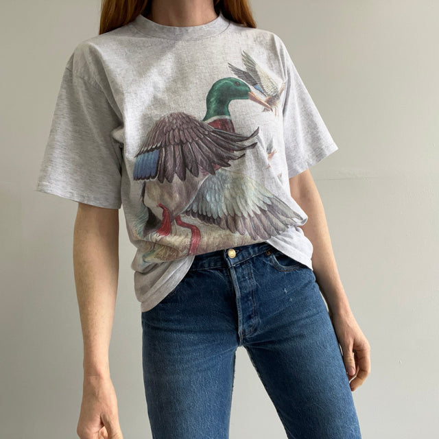 1990 uSA Woolrich Mallard Front and Back T-Shirt - Oh my!