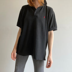 1990s XXL Ralph Lauren Blanc Polo T-Shirt Noir
