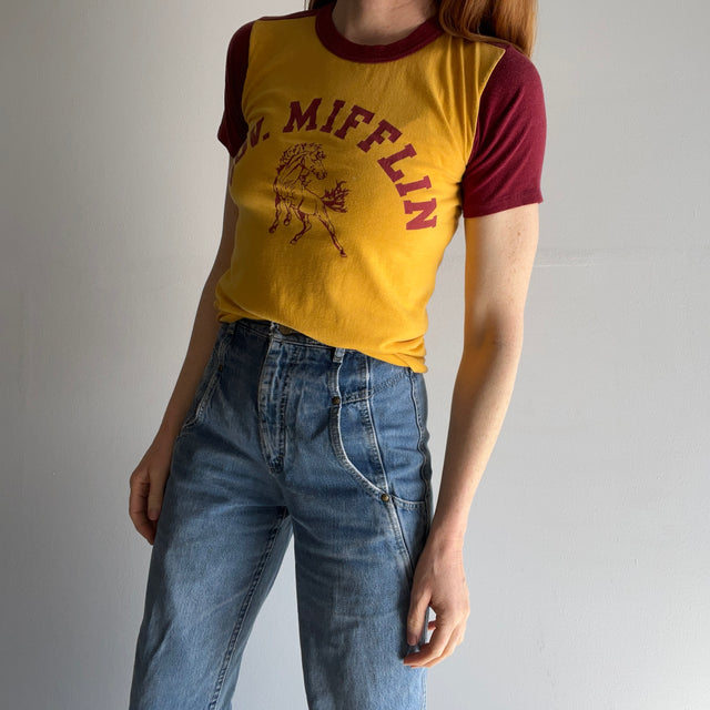1970s Gov. Mifflin Color Block T-shirt bicolore par Sportswear