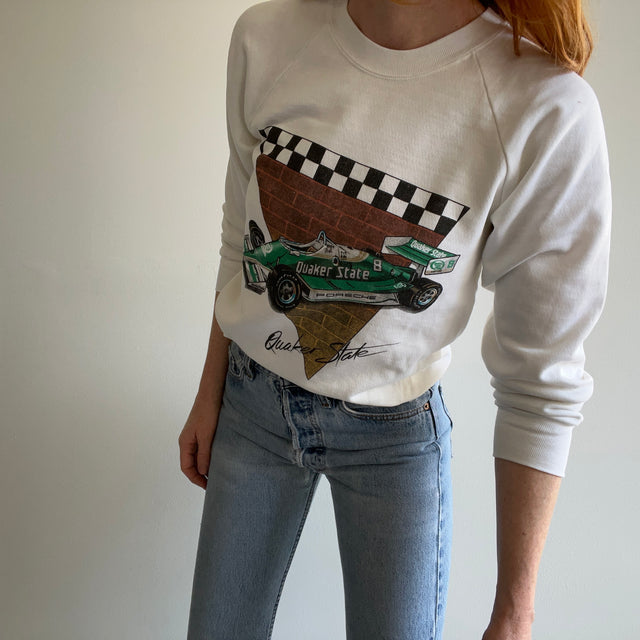 1980s Porsche Quaker State Drag Car Sweatshirt by Anvil