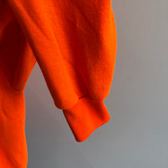 Sweat à capuche zippé ultra doux isolé orange fluo 1990s