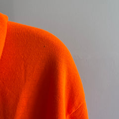 Sweat à capuche zippé ultra doux isolé orange fluo 1990s