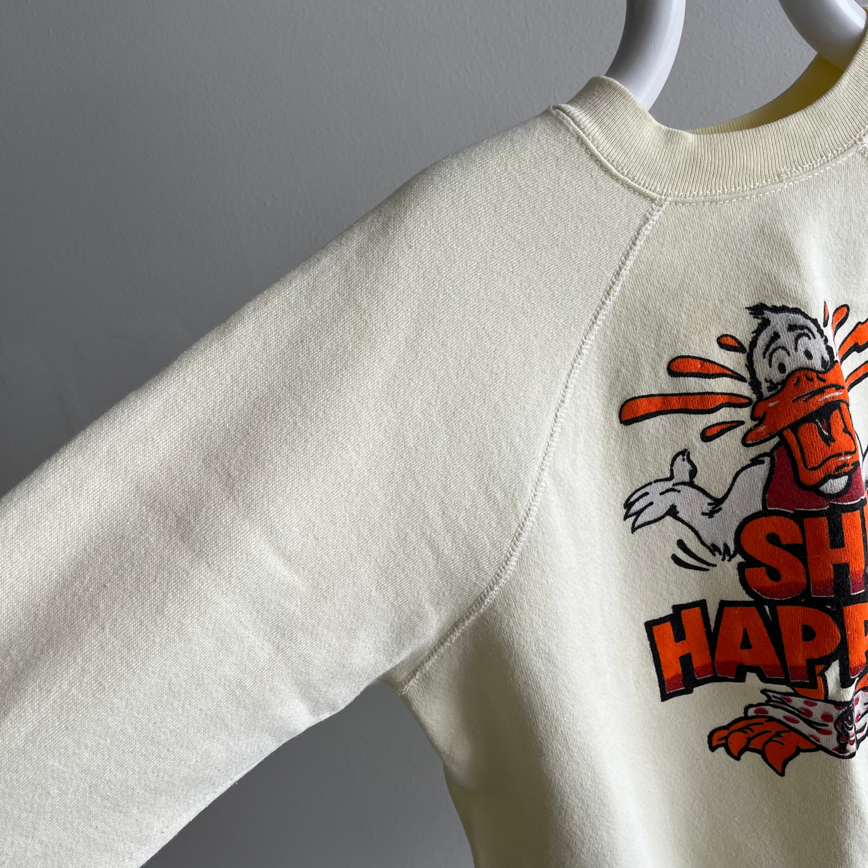 1980s SHIT HAPPENS Sweatshirt - Howard the Duck