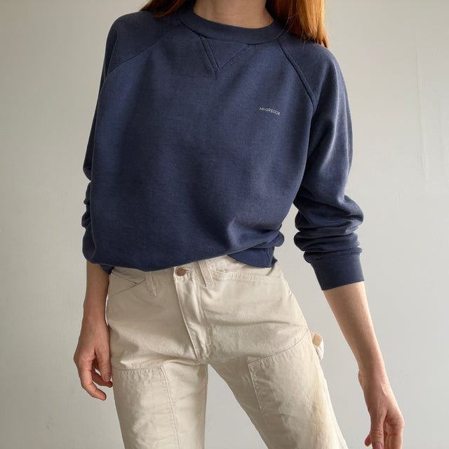 1980s McGregor Thin and Faded Navy Sweatshirt