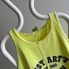 1990s Just Art's Saloon - Milwaukee, Wisconsin Neon Yellow Tank Top