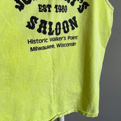 1990s Just Art's Saloon - Milwaukee, Wisconsin Neon Yellow Tank Top