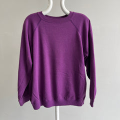 1990s Blank Purple Raglan Sweatshirt