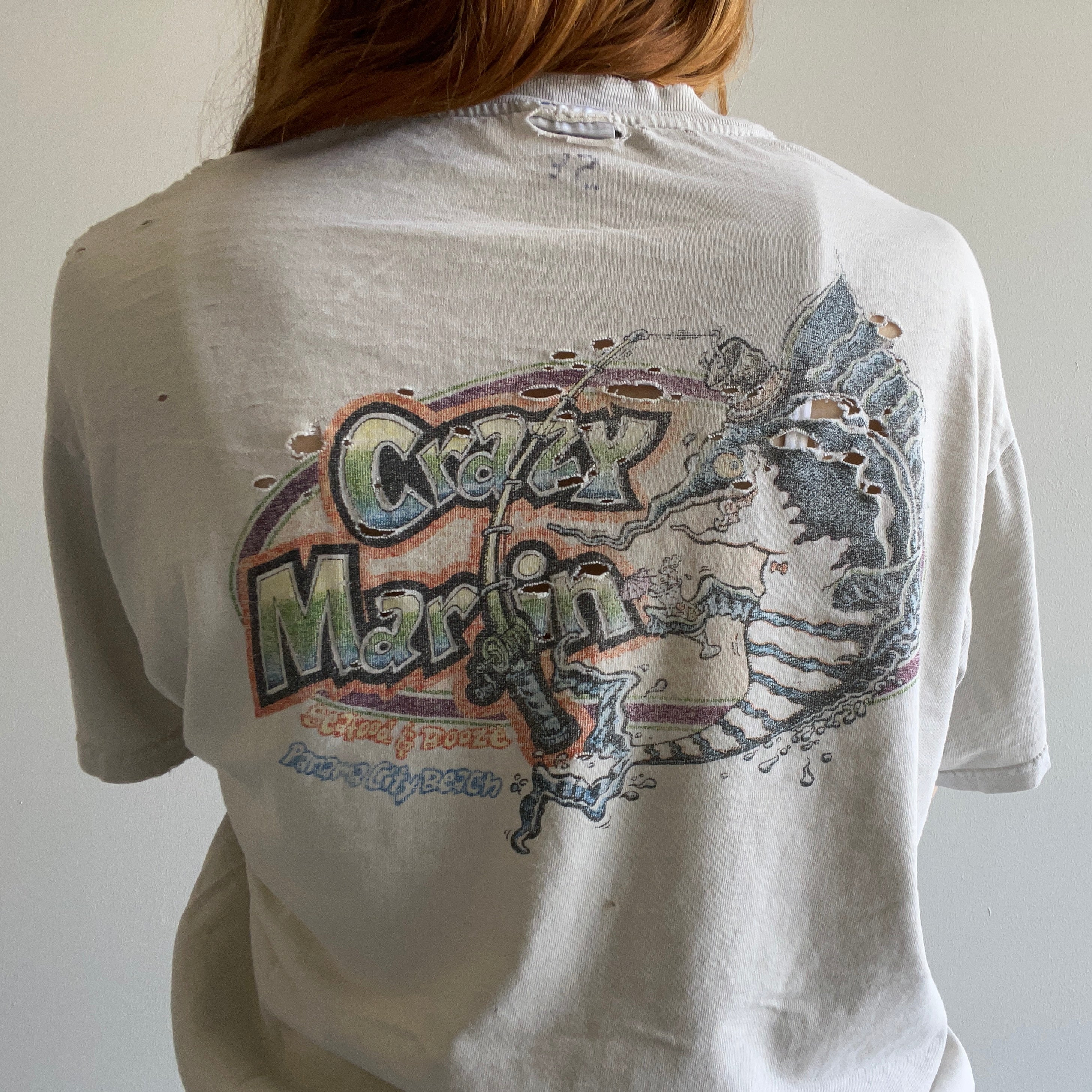 1990s Thrashed Crazy Marlin Beat Up T-Shirt