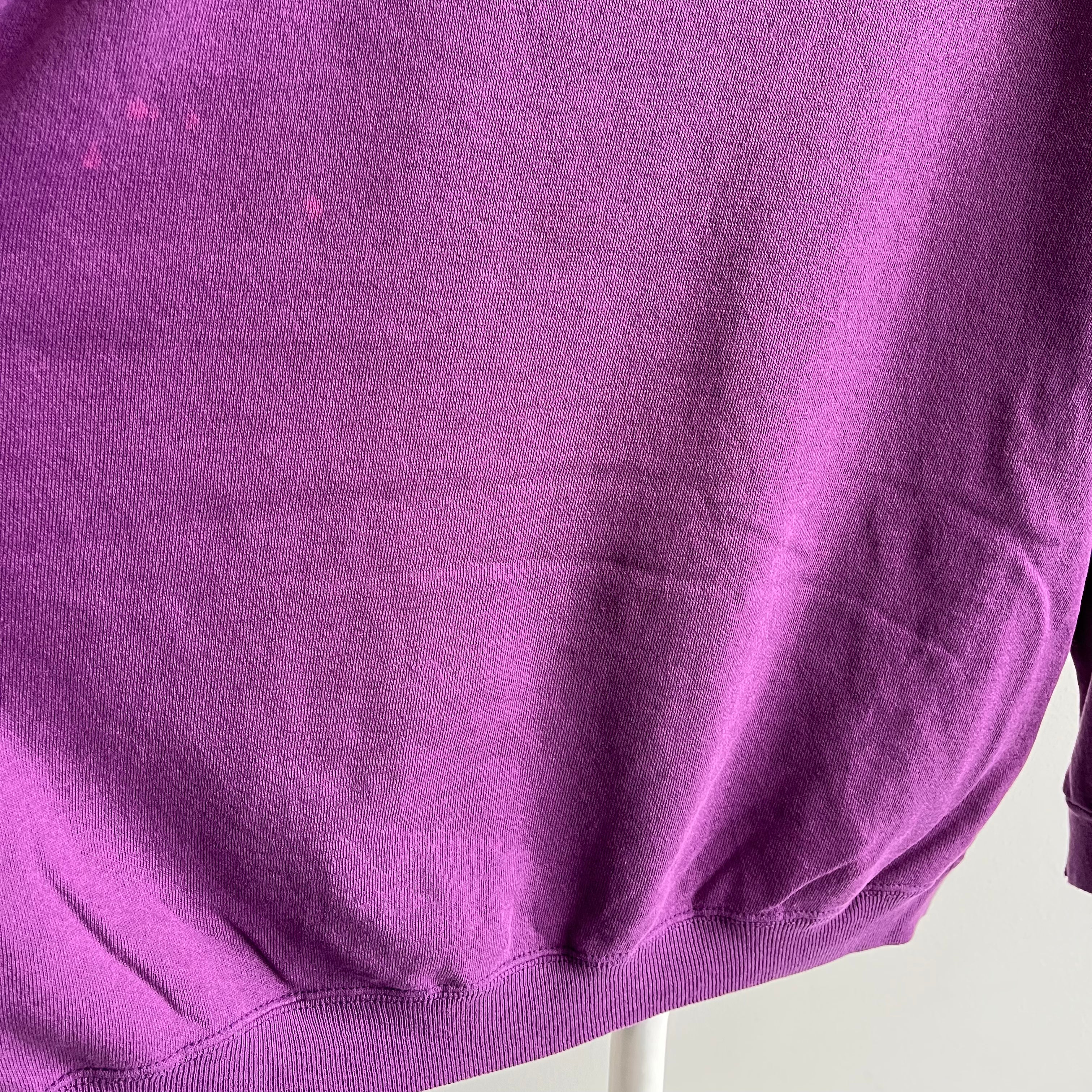 1990s Blank Purple Raglan Sweatshirt