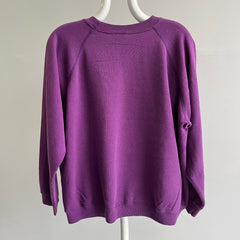 1990s Blank Purple Raglan Sweatshirt