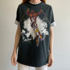 1990 Rad Ski T-Shirt with Contrast Roll Up Sleeves and Collar