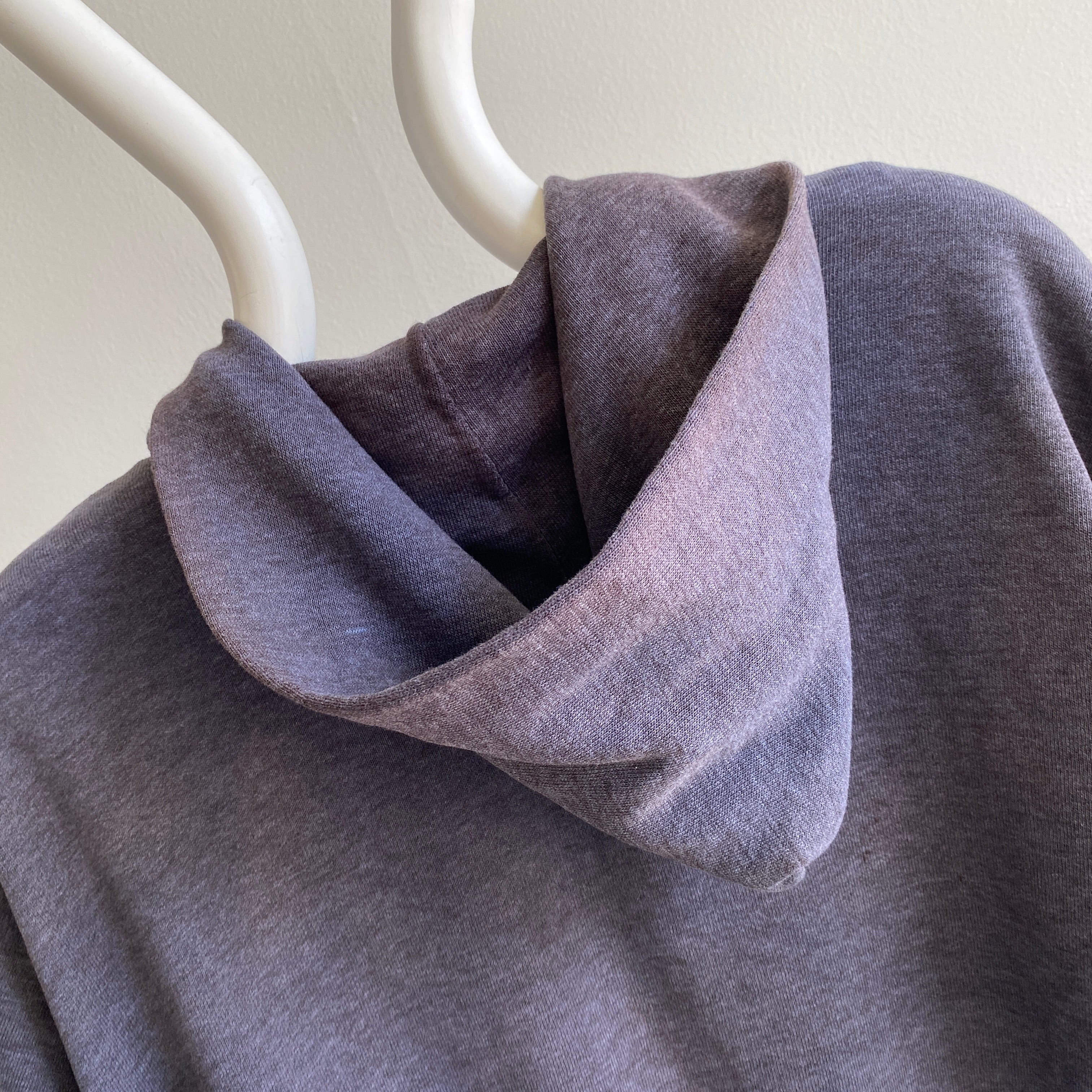 1970/80s EPIC Sun Faded Mended Super Soft and Slouchy Navy/Gray Zip Up Hoodie