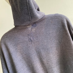 1970/80s EPIC Sun Faded Mended Super Soft and Slouchy Navy/Gray Zip Up Hoodie