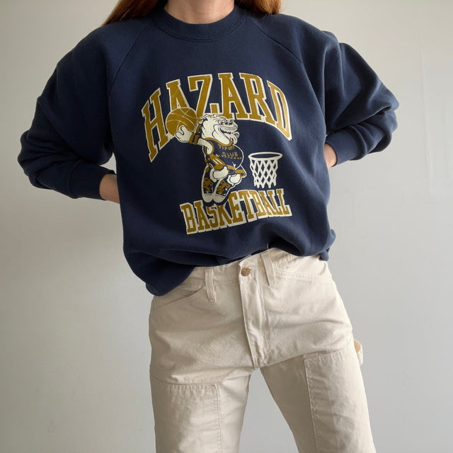 Sweat-shirt de basket-ball Hazard Bulldogs des années 1980 par FOTL - Taché