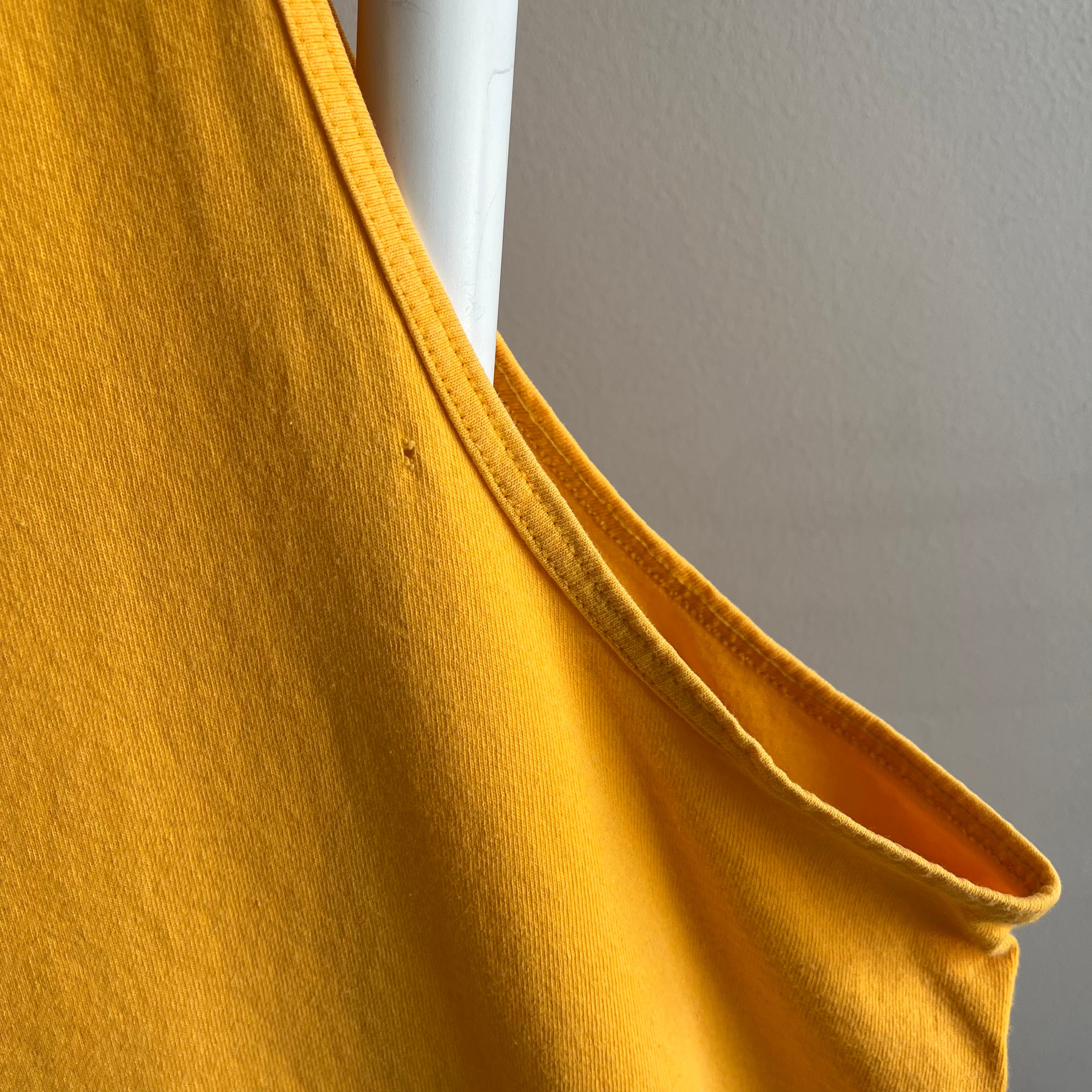 1980s Oversized Marigold Yellow Cotton Tank Top by FOTL
