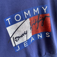 Sweat-shirt raglan à sérigraphie Tommy des années 1980