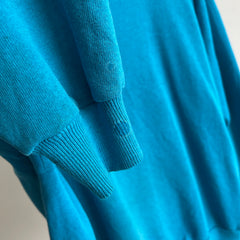 1980s Soft and Slouchy Oversized Blank Teal Raglan