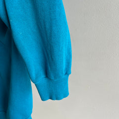 1980s Soft and Slouchy Oversized Blank Teal Raglan