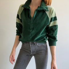 1970s Velour 1/2 Zip Color Block Super Rad Sweatshirt