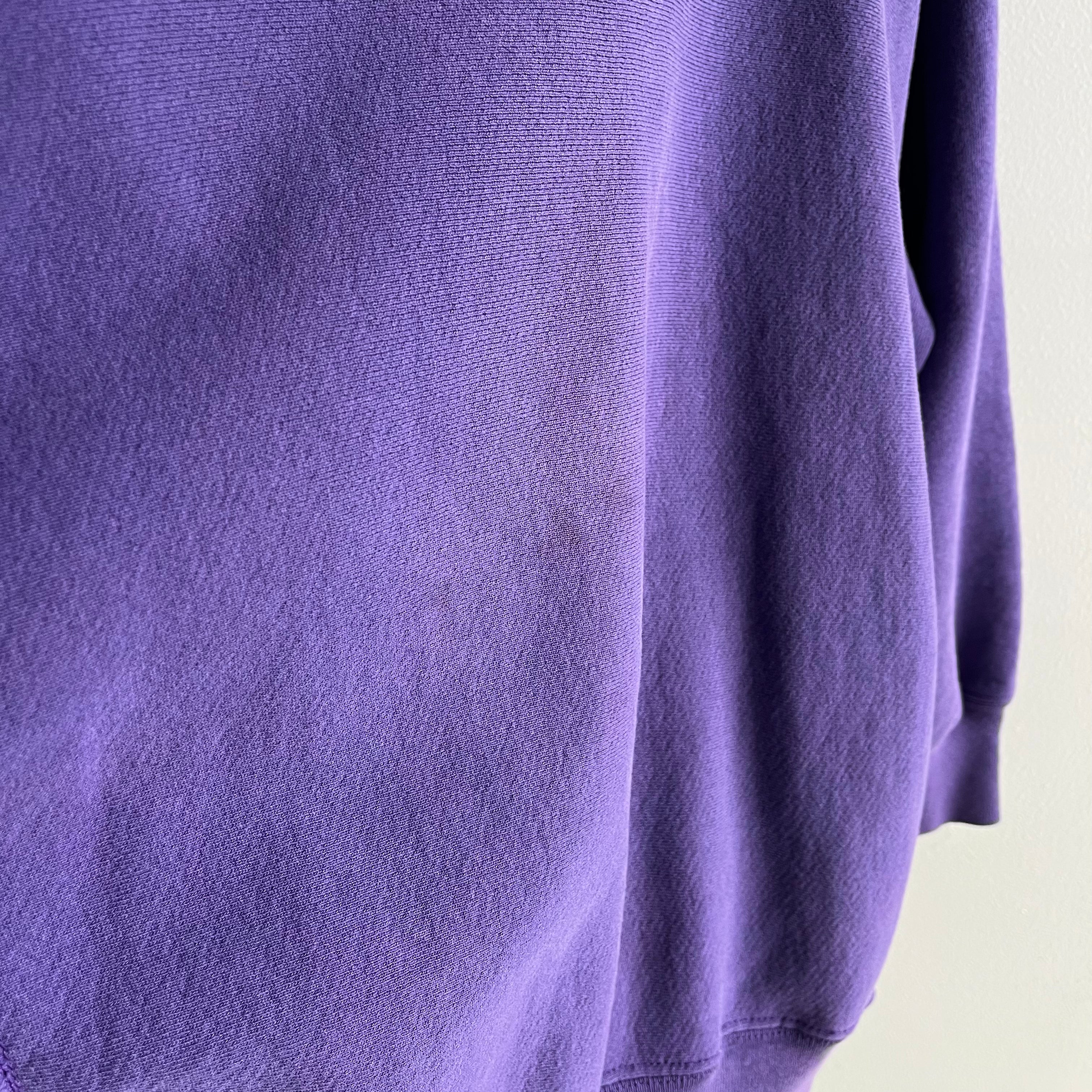 1980/90s Heavyweight Reverse Weave 95% Cotton Purple Sweatshirt by Lee