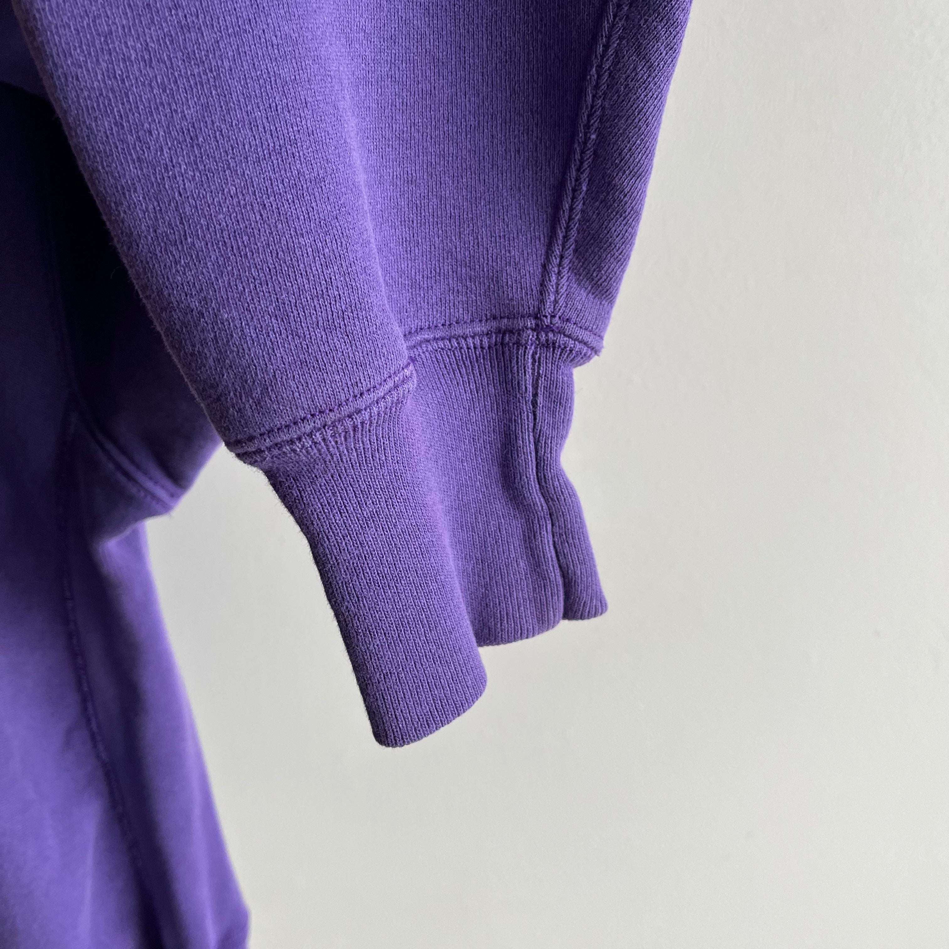 1980/90s Heavyweight Reverse Weave 95% Coton Violet Sweat-shirt par Lee