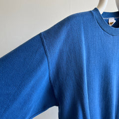 Sweat-shirt bleu royal blanc Russell Athletic des années 1970