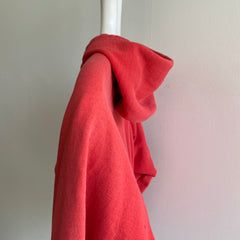 1970/80s Red Insulated Zip Up Hoodie with A Contrast Zipper