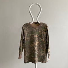 1980s Spartan Long Sleeve Rolled Neck Cotton Pocket Camo T-Shirt