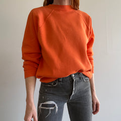 Sweat-shirt raglan orange vierge des années 1980 par Hanes Her Way !