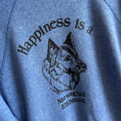 1980s Happiness Is A Norwegian Elkhound Sweat-shirt