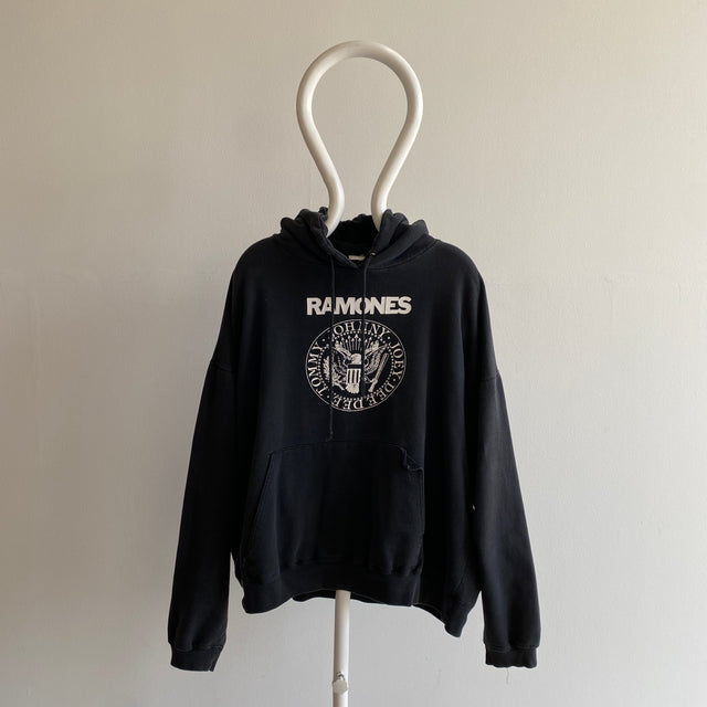 Ramones XXL des années 1990 fabriquées aux États-Unis !!!! Sweat à capuche avec taches de javel