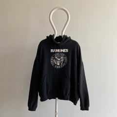 1990s XXL Ramones USA MADE!!!! Hoodie with Bleach Staining