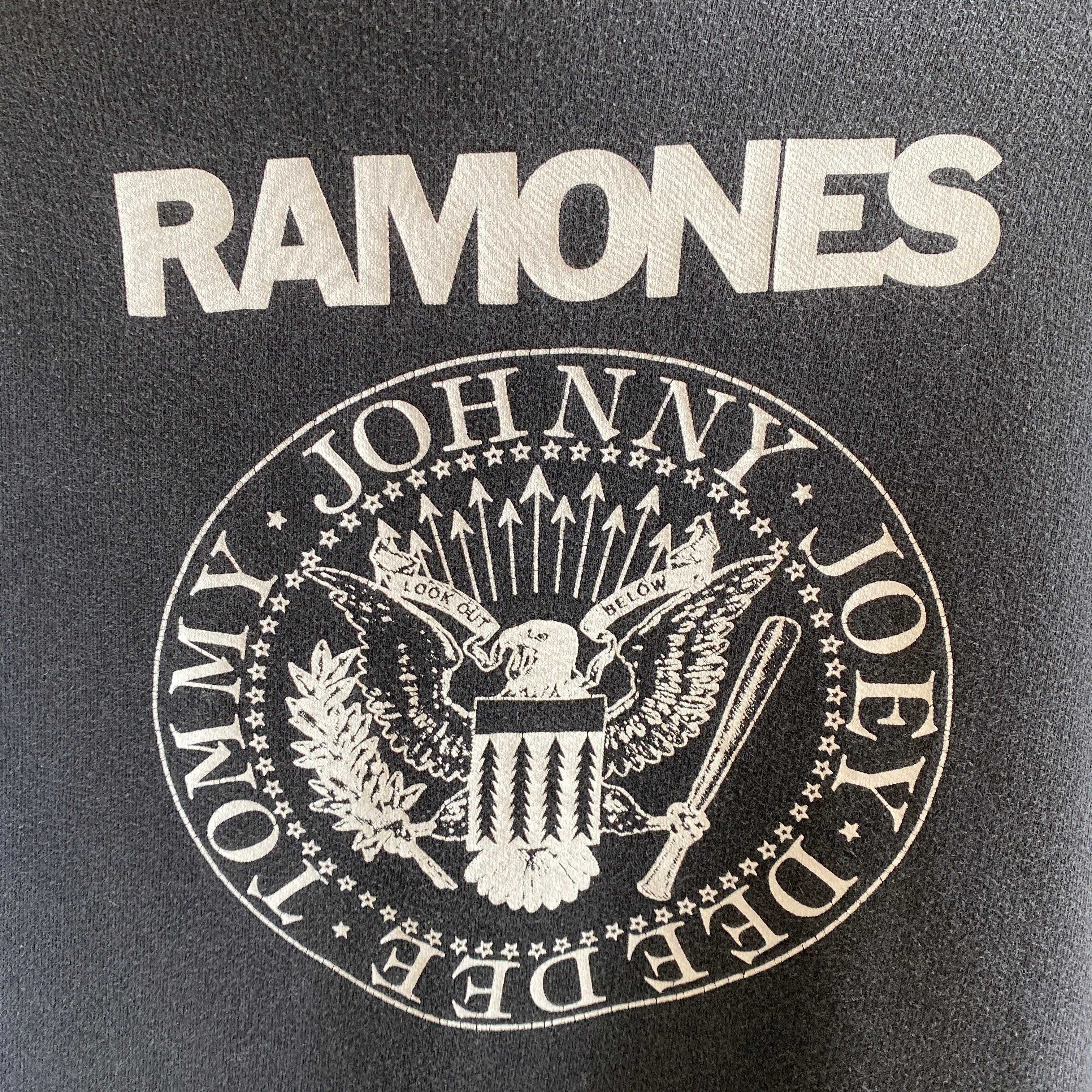 1990s XXL Ramones USA MADE!!!! Hoodie with Bleach Staining