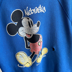 1980s Mickey Mouse - Nebraska - Sweatshirt by Velva Sheen on a Tultex