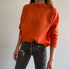 Sweat-shirt raglan orange vierge des années 1980 par Hanes Her Way !