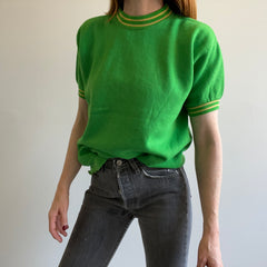 Towncraft des années 1960 !!! DIY Ruffle Hemmed Two Tone Kelly Green Super Soft Warm Up