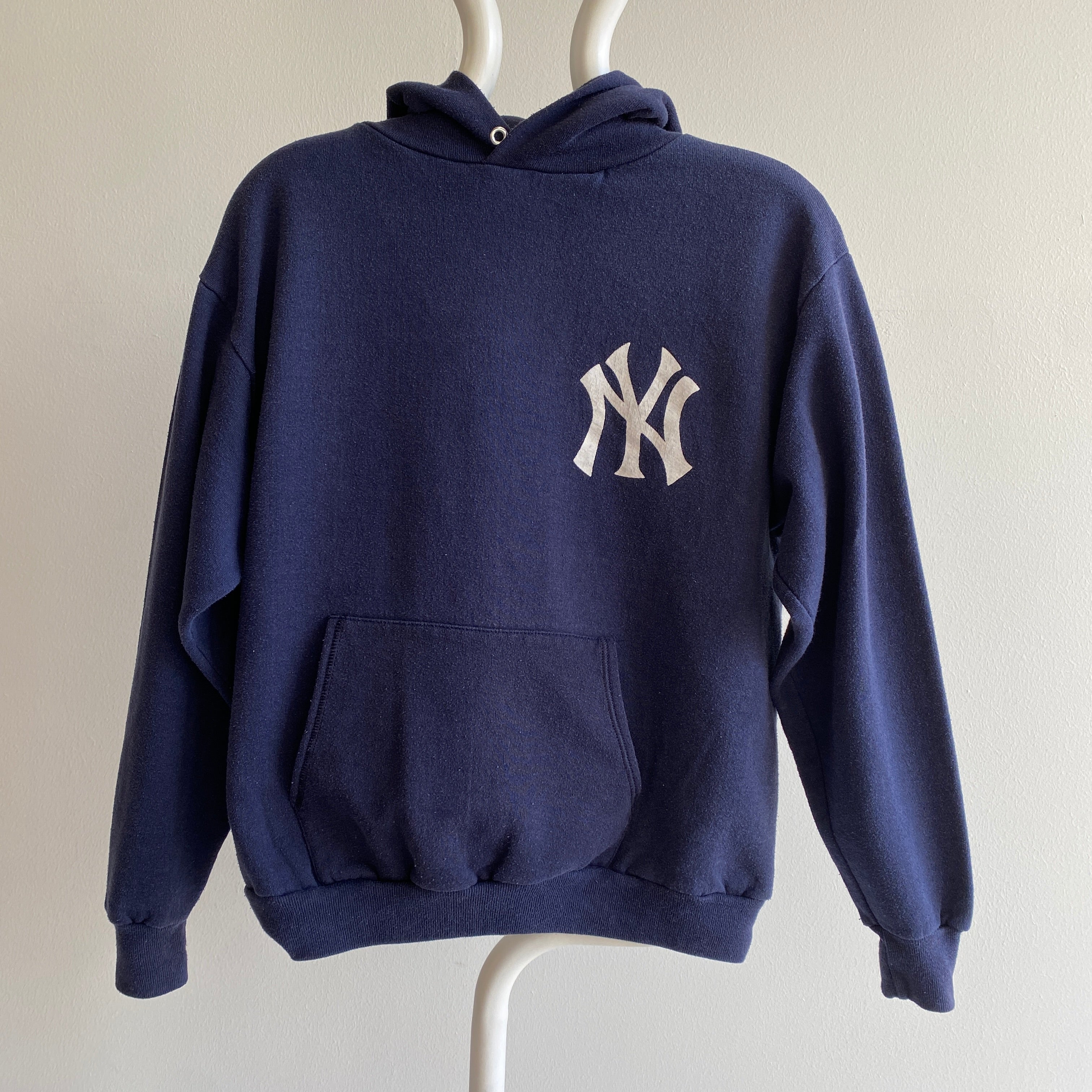 1980s New York Yankees Medium Weight Navy Pullover Hoodie – Red Vintage Co