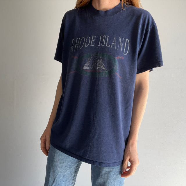 T-shirt de tourisme parfaitement usé Rhode Island des années 1990