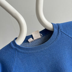 1970s Cotton Perfectly Faded Blue Luxurious Sweatshirt (IMO)