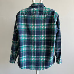 1980s Fieldmaster Lightweight Green and Blue Flannel