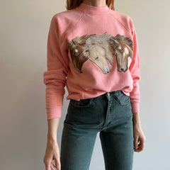 1980s Peachy Horse Sweatshirt - Personal Collection