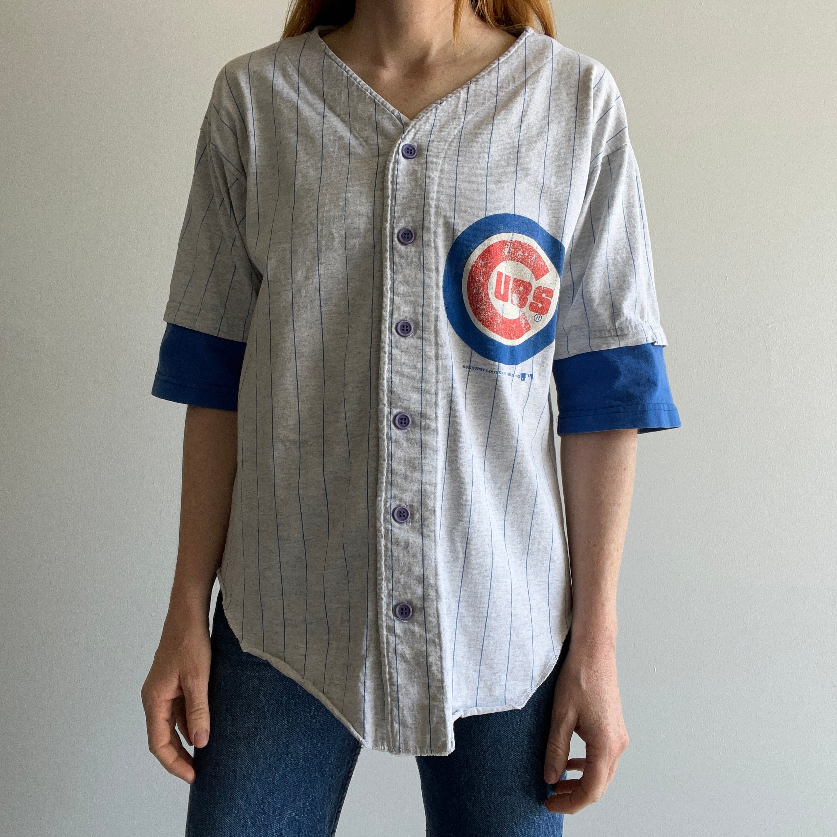 Vintage 80s Chicago Cubs MLB Baseball Screen Stars Gray T-shirt M/L