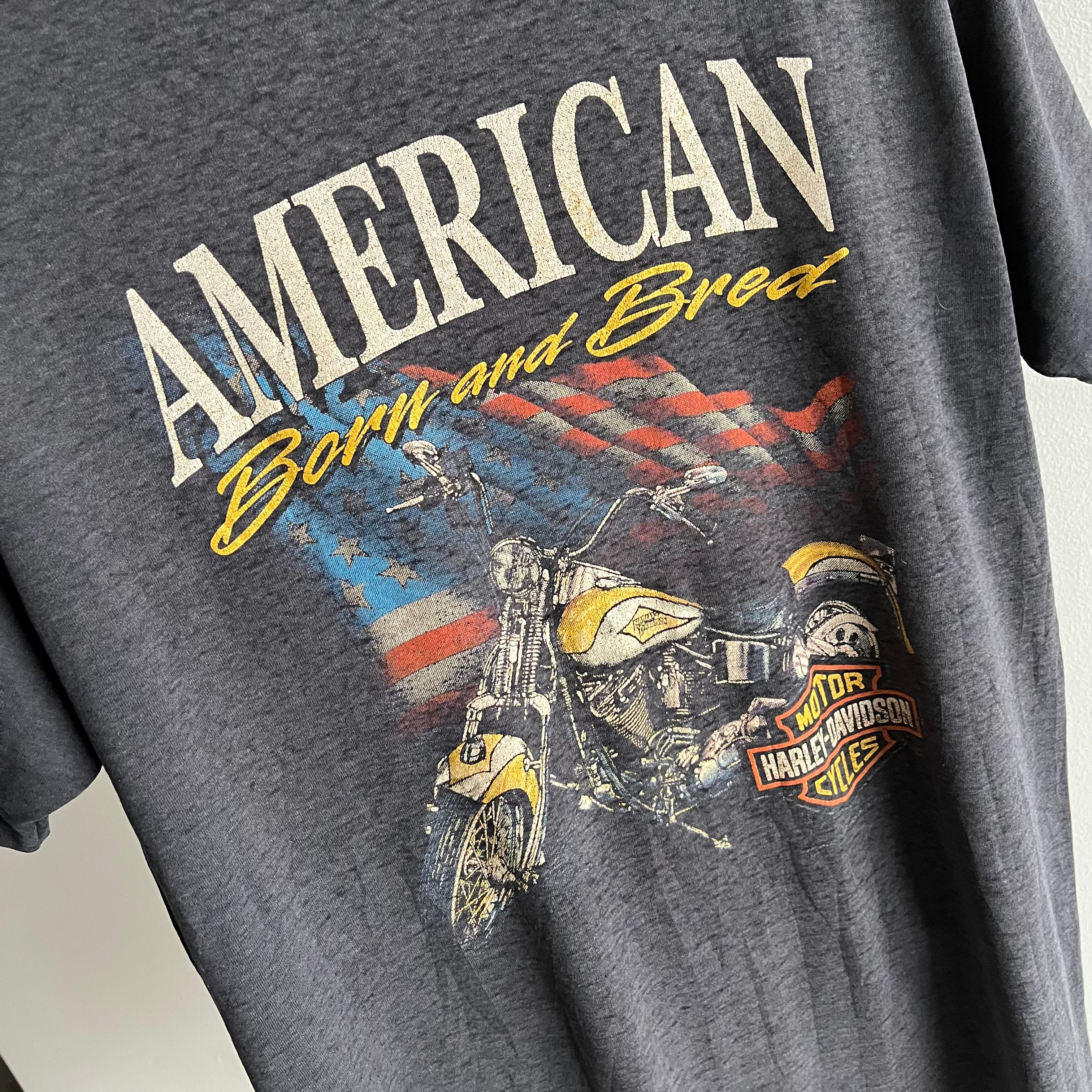 1980/90s Blown Out Long Island,  New York Harley T-Shirt