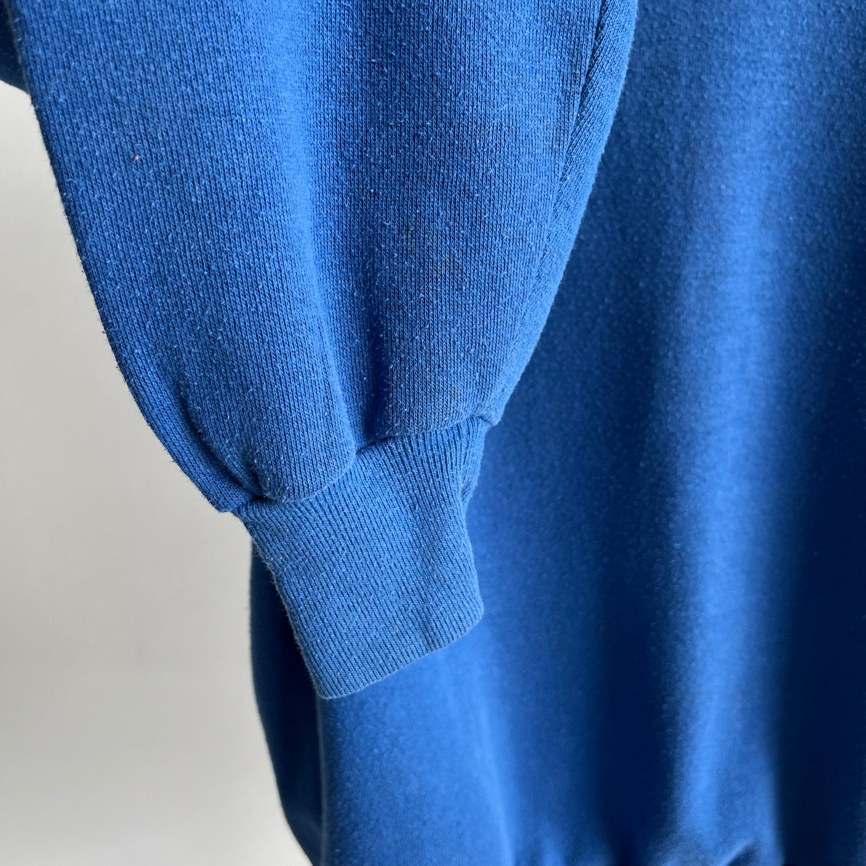 1980s USA Made Dickies Blank Blue Sweatshirt