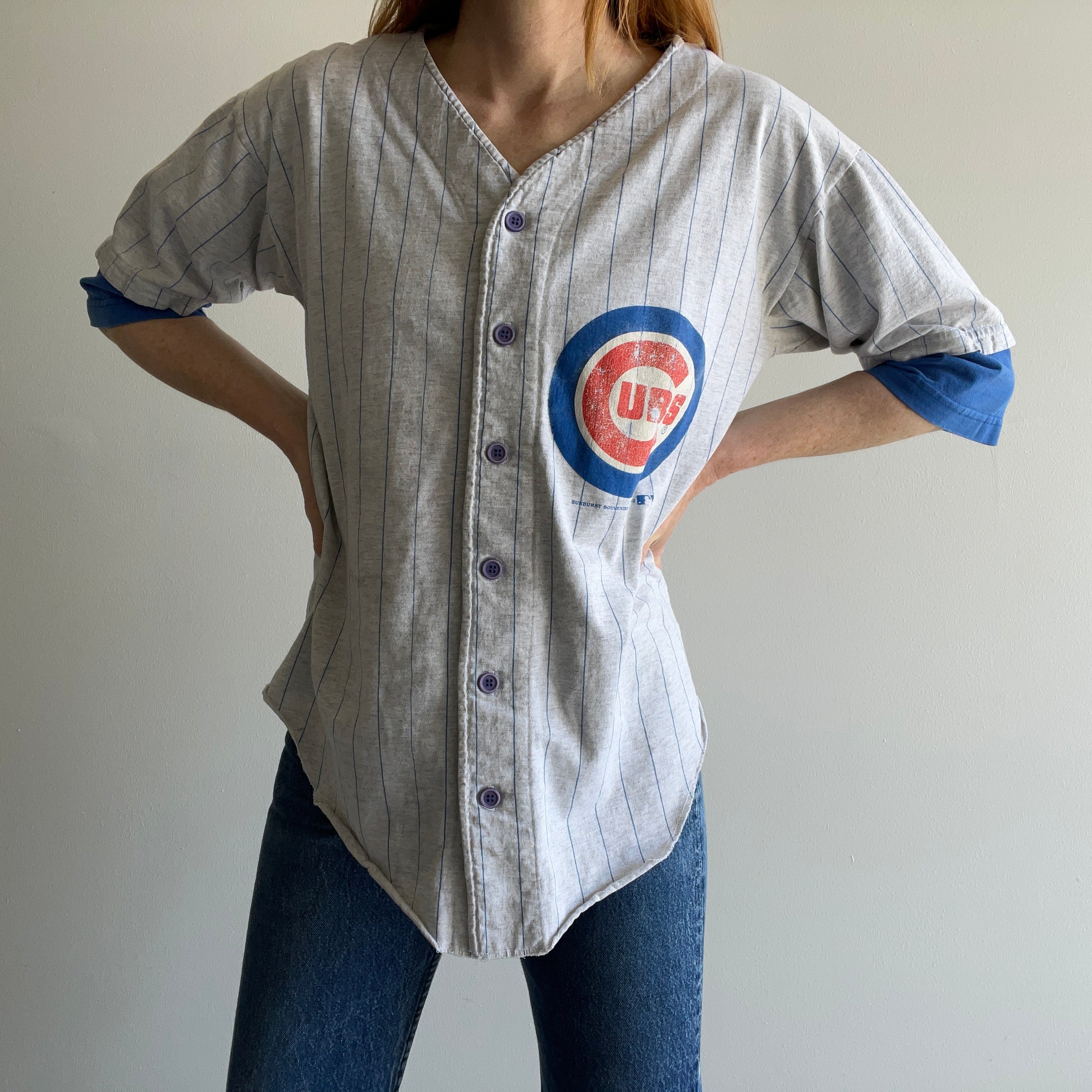 Vintage 90s Chicago Cubs T-Shirt L Deadstock MLB Baseball 50/50