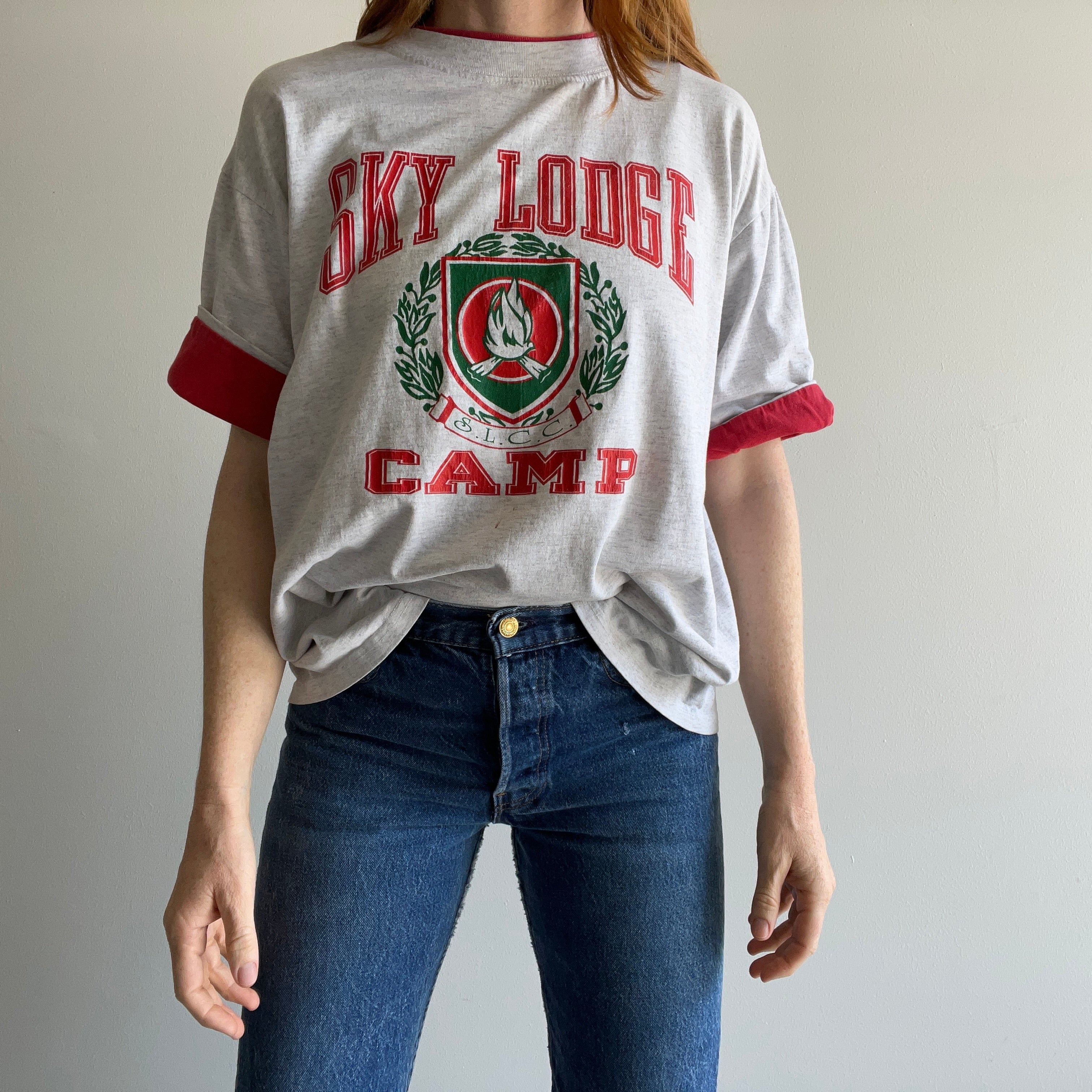 1990s Sky Lodge Camp Two Tone T-Shirt