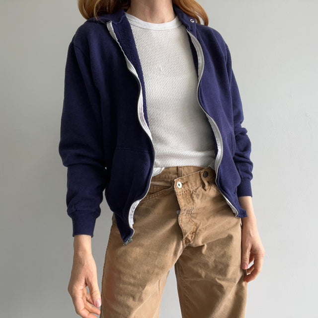 1970s Extra Special Navy Zip Up Hoodie - Pour ceux qui apprécient le luxe