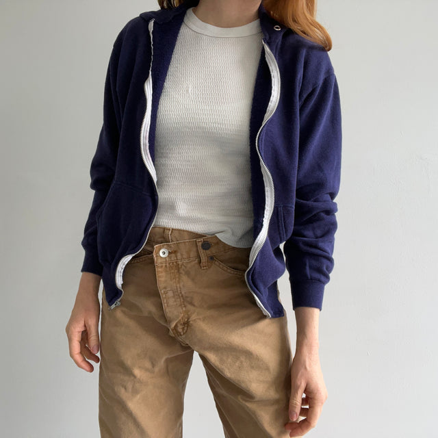 1970s Extra Special Navy Zip Up Hoodie - Pour ceux qui apprécient le luxe