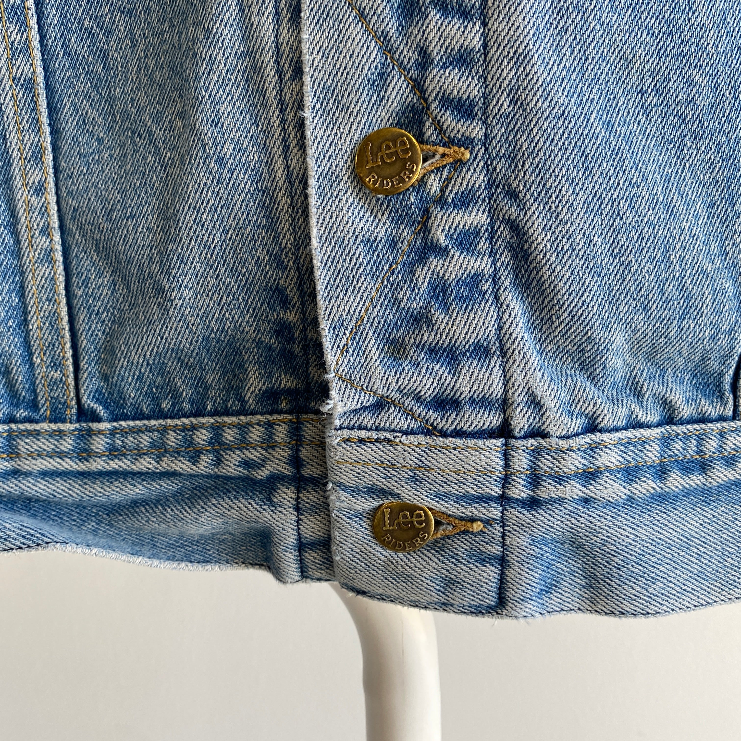 Veste en jean délavée plus légère Lee Brand des années 1980