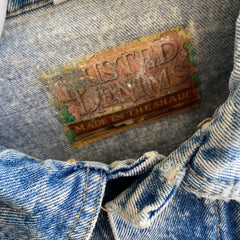 Veste en jean délavée à l'acide Made in America des années 1980